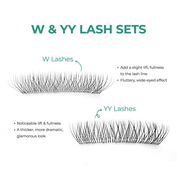 What are differences between W & YY lashes?