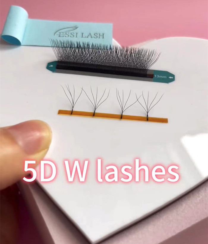 New Technique Eyelash Extensions Matte Black 5D W Lashes Extensions with Private Label